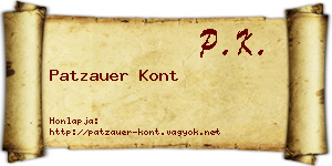 Patzauer Kont névjegykártya